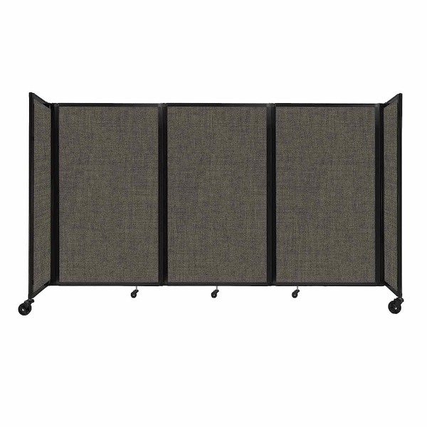 Room Divider 360 Folding Portable Partition 8'6" x 5' Mocha Fabric